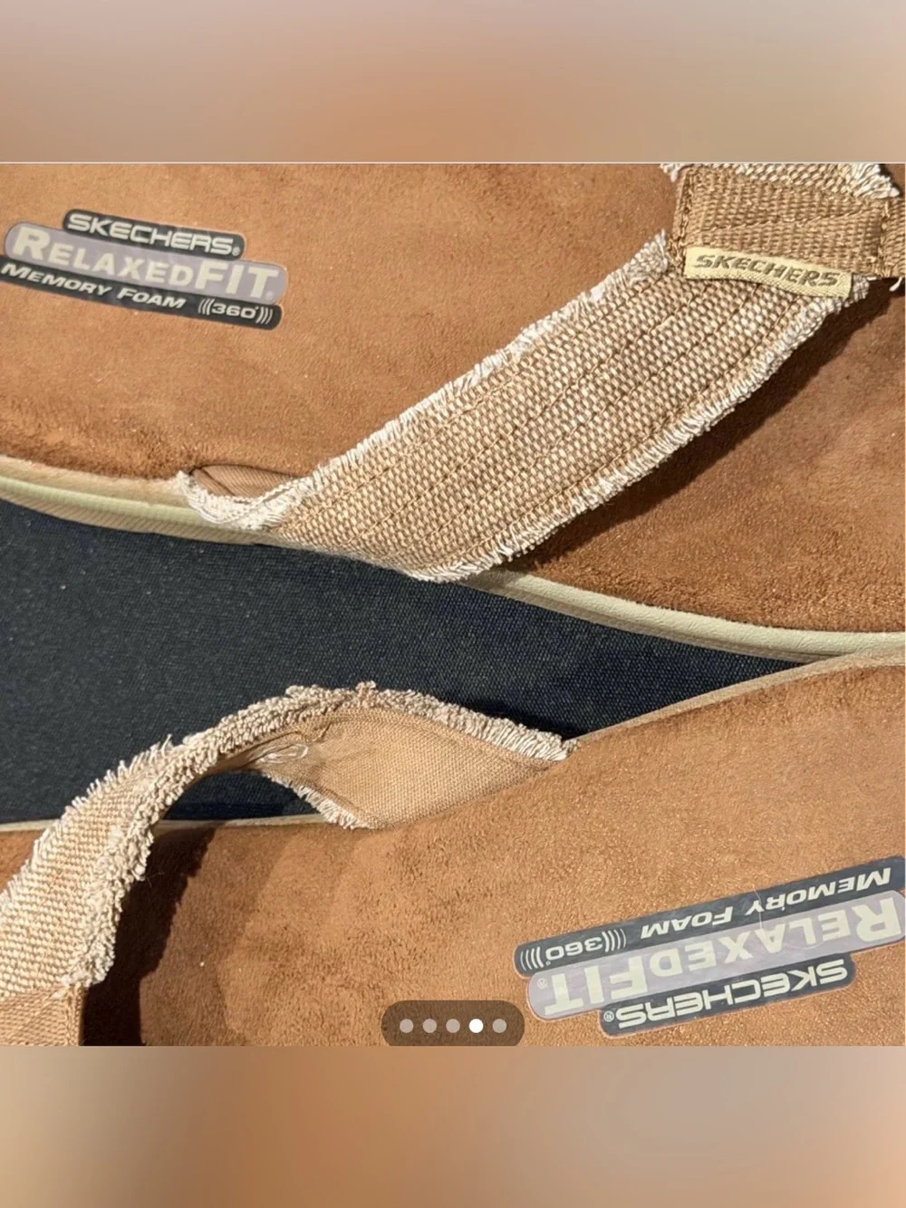 Skechers Men’s Supreme Bosnia Tan Suede-Look Thong Sandals